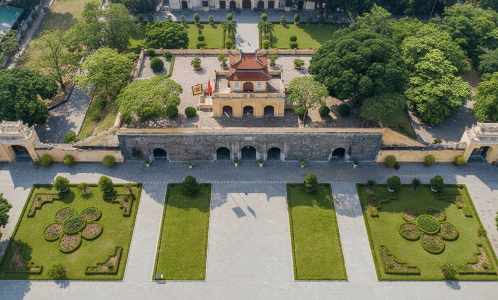 Hoàng thành Thăng Long có diện tích gần 20 ha, nằm ở trung tâm Hà Nội